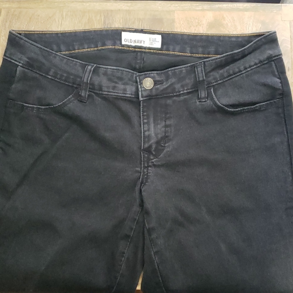 Old Navy Faded-Black Jean's with Ribbon Detail